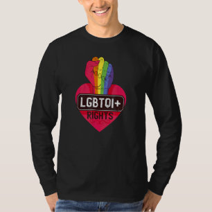 Lgbt Rainbow Hand Rights Love Gay Lesbian Flag T-Shirt