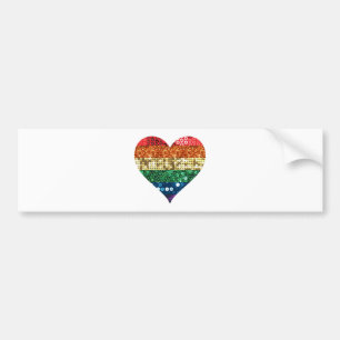 lgbt rainbow heart bumper sticker