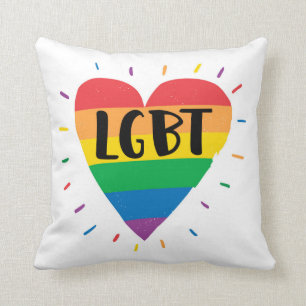 LGBT Rainbow Heart Cushion