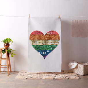 lgbt rainbow heart fabric