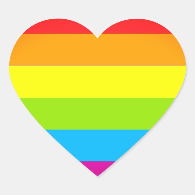 Lgbt Rainbow Heart Gay Pride Flag | Lgbt Month Heart Sticker (Front)