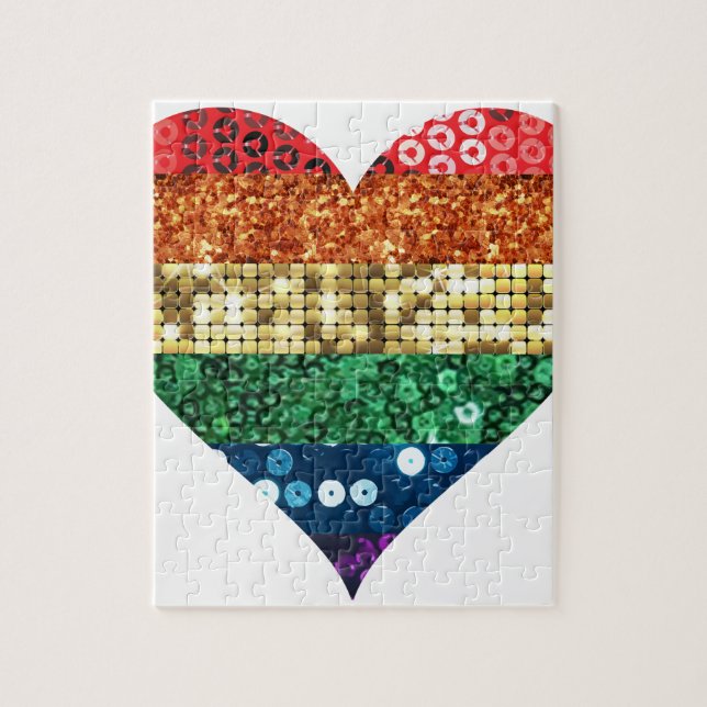 lgbt rainbow heart jigsaw puzzle (Vertical)