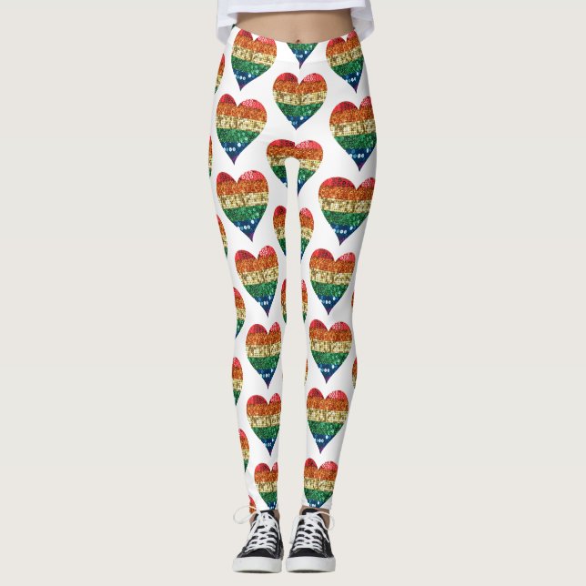 lgbt rainbow heart leggings (Front)