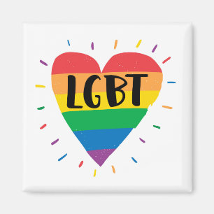 LGBT Rainbow Heart Magnet