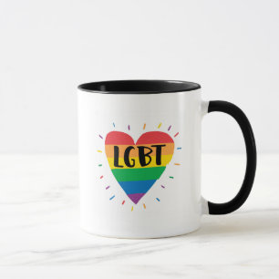 LGBT Rainbow Heart Mug