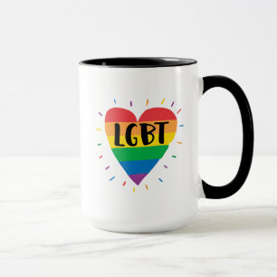 LGBT Rainbow Heart Mug