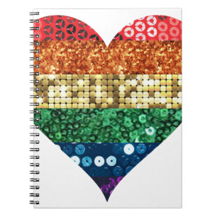 lgbt rainbow heart notebook