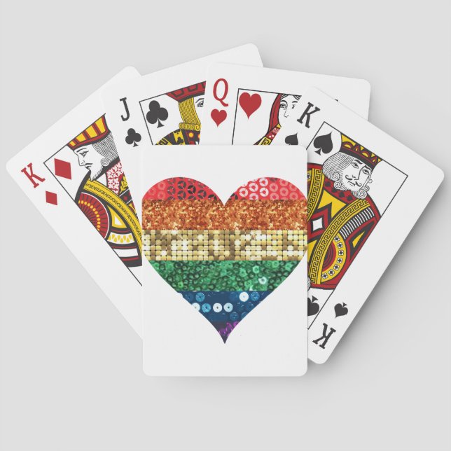 lgbt rainbow heart playing cards (Back)