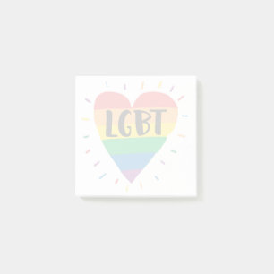 LGBT Rainbow Heart Post-it Notes