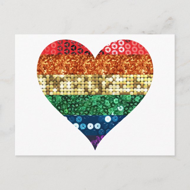 lgbt rainbow heart postcard (Front)
