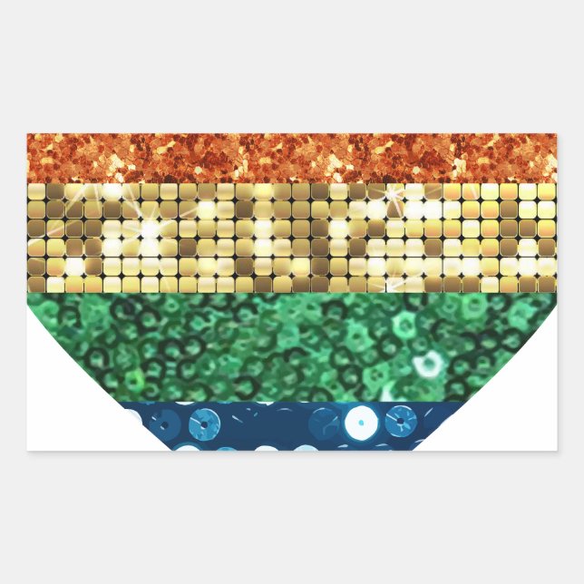 lgbt rainbow heart rectangular sticker (Front)