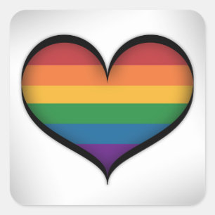 LGBT Rainbow Heart Square Sticker