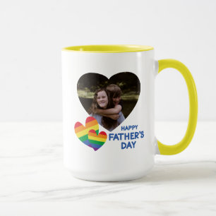 LGBT Rainbow Hearts Father's Day Mug