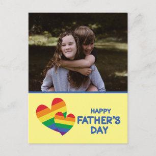 LGBT Rainbow Hearts Father's Day Postcard