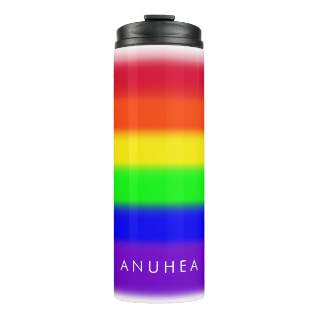 LGBT RAINBOW IN NEON COLORS THERMAL TUMBLER (Front)