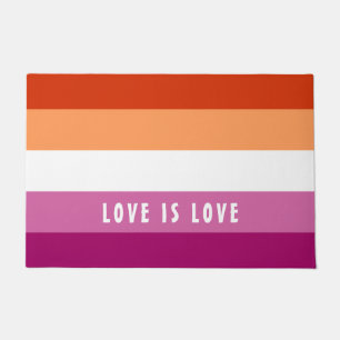 LGBT Rainbow Lesbian Pride Flag Custom Text Doormat