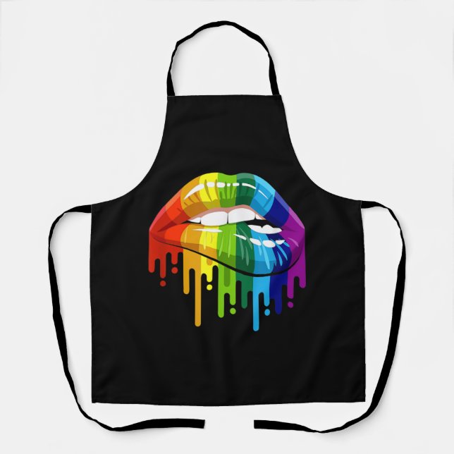 LGBT Rainbow Lip Gay Pride Apron (Front)