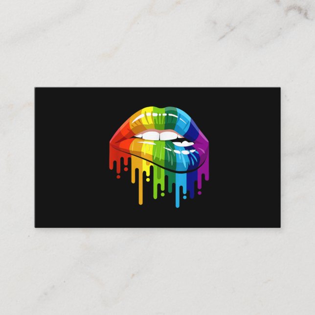 LGBT Rainbow Lip Gay Pride Business Card (Front)