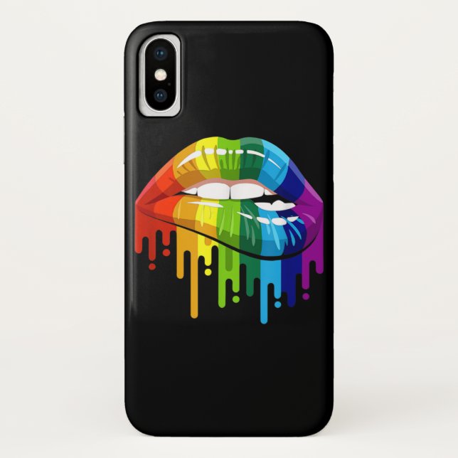 LGBT Rainbow Lip Gay Pride Case-Mate iPhone Case (Back)