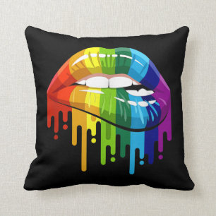 LGBT Rainbow Lip Gay Pride Cushion