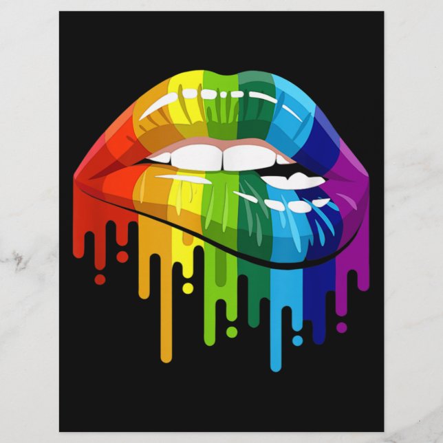 LGBT Rainbow Lip Gay Pride Custom Letterhead (Front)