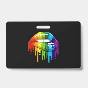 LGBT Rainbow Lip Gay Pride ID Badge