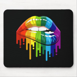 LGBT Rainbow Lip Gay Pride Mouse Mat