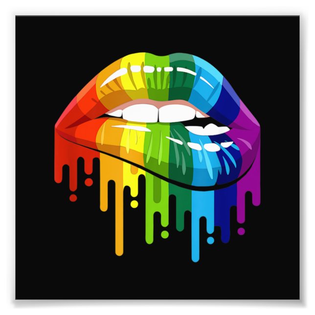 LGBT Rainbow Lip Gay Pride Photo Print (Front)