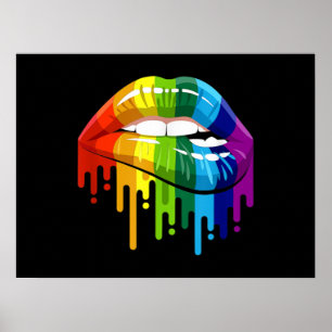 LGBT Rainbow Lip Gay Pride Poster