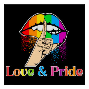 Lgbt Rainbow Lips ,Love and Pride Lgbt  Poster