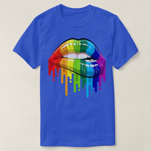 LGBT Rainbow  Lips Pride Gay, Homoseual, Lesbian T T-Shirt (Design Front)