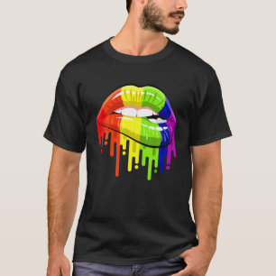 LGBT Rainbow Lips Pride Gay Homosexual Lesbian T-Shirt