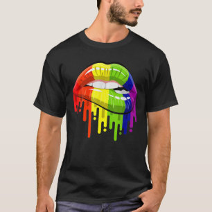 LGBT Rainbow Lips Pride Gay Homosexual Lesbian T-Shirt