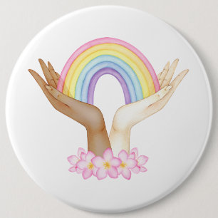 LGBT Rainbow on Hands 6 Cm Round Badge