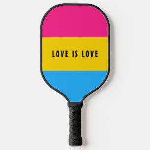 LGBT Rainbow Pansexual Pride Flag Custom Text Pickleball Paddle
