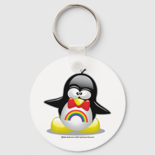 LGBT Rainbow Penguin Key Ring
