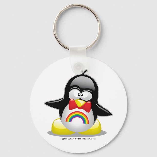 LGBT Rainbow Penguin Key Ring (Front)