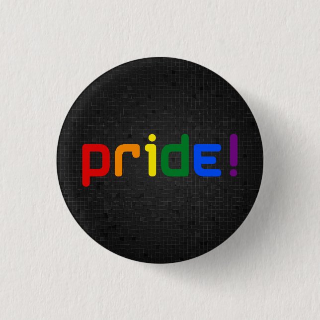 LGBT rainbow pride black button (Front)