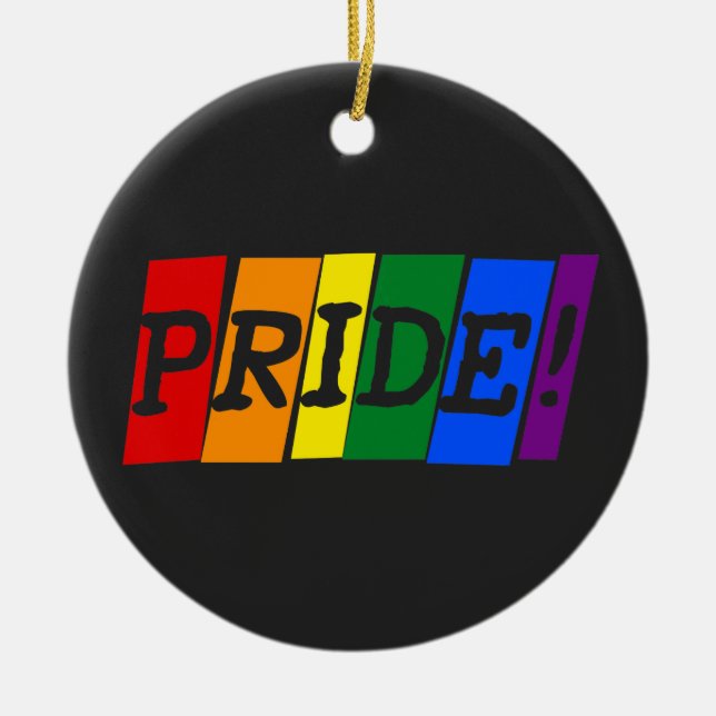 LGBT rainbow pride Ceramic Ornament (Front)