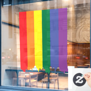 LGBT Rainbow Pride Dripping Paint Window Cling