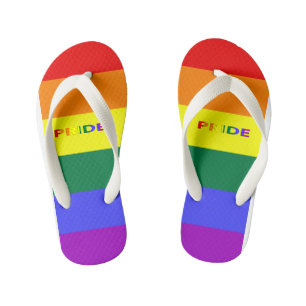 LGBT Rainbow Pride Flag Kids Flip Flops