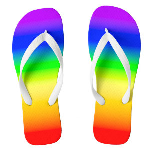 LGBT Rainbow Pride Flag Ombre Gradient Stripes Flip Flops