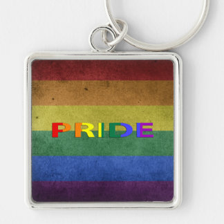 LGBT Rainbow Pride Flag Retro Style Key Ring