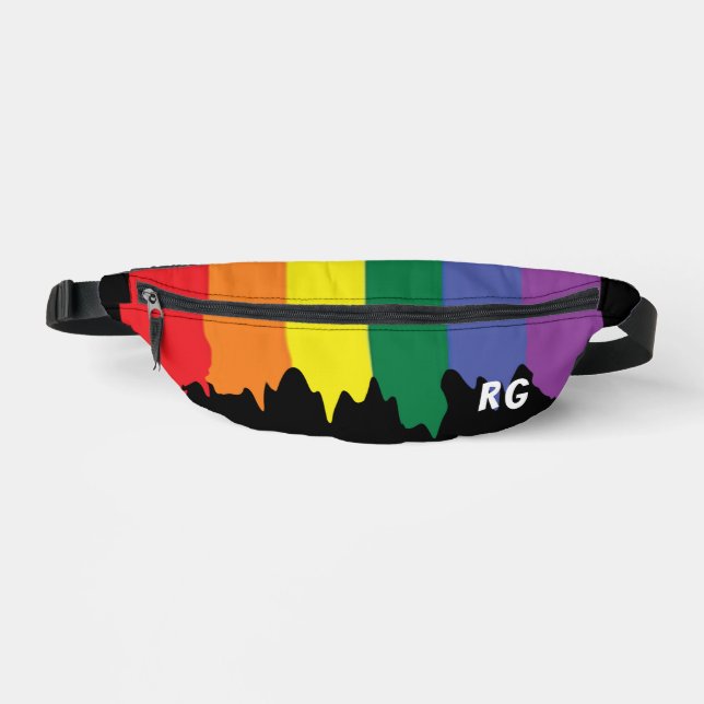 LGBT Rainbow Pride Flag With Text Bum Bags (Front)