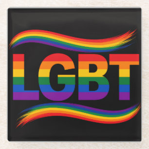 LGBT Rainbow Pride Glass Coaster