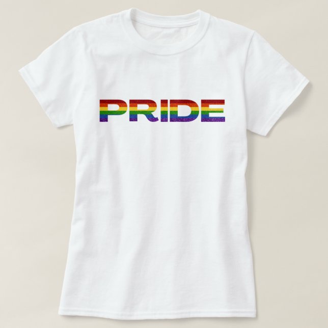 LGBT Rainbow Pride Glitter T-Shirt (Design Front)