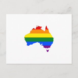 LGBT rainbow pride map of Australia Postcard