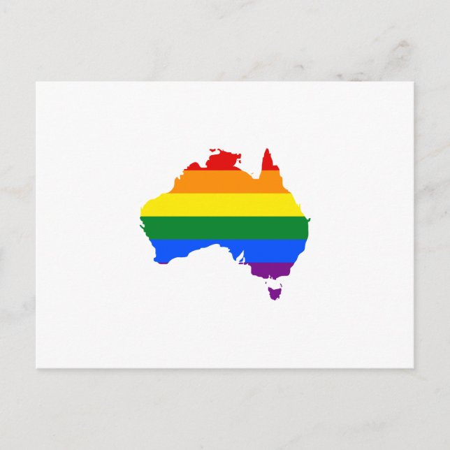 LGBT rainbow pride map of Australia Postcard (Front)