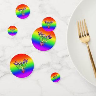 LGBT Rainbow Pride Phoenix Rising, embossed-effect Confetti