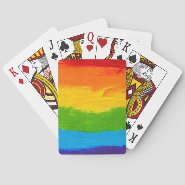 LGBT Rainbow Pride Poker Cards – Oil Paint Style  (Back)